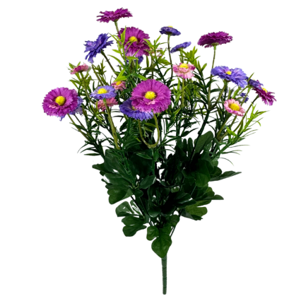17.5" Mini Daisy Bush- Purple/Fushia