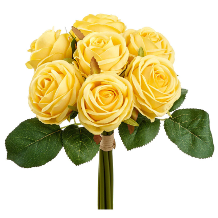 8.5" Rose Bouquet - Yellow