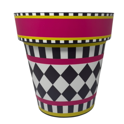 11" Neon Checkerboard Planter