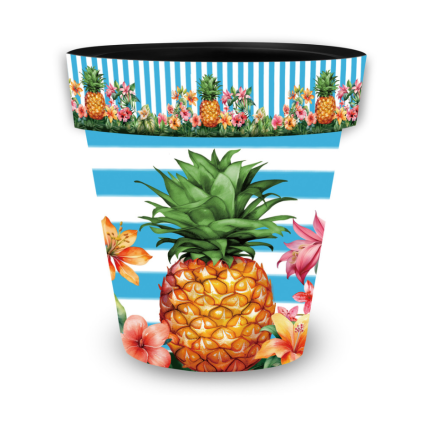 8" Pineapple & Stripes Planter
