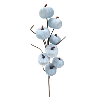 22" Pumpkin Wrapped Spray - Light Blue