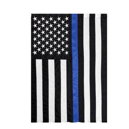 Thin Blue Line Embroidered Garden Flag