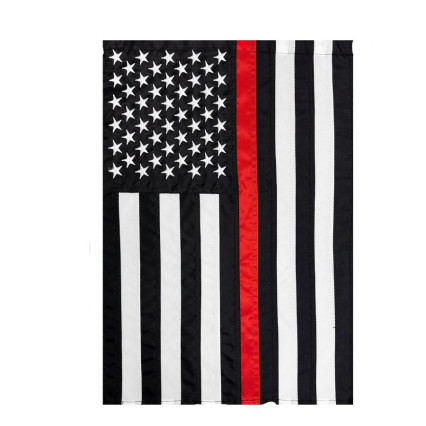 Thin Red Line Embroidered Garden Flag