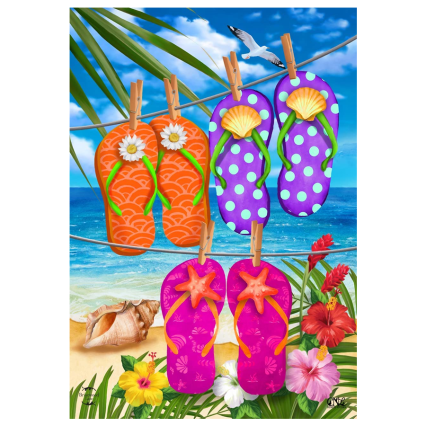 Hanging Flip Flops Garden Flag