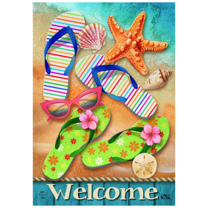 Surfside Flip Flops Garden Flag