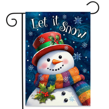 Friendly Winter Snowman Garden Flag