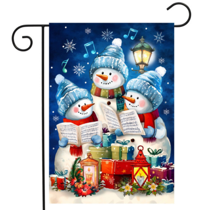 Singing Snowmen Garden Flag