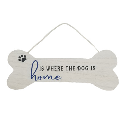 3.5"x9" Home is Where the Dog is Dog Bone Sign