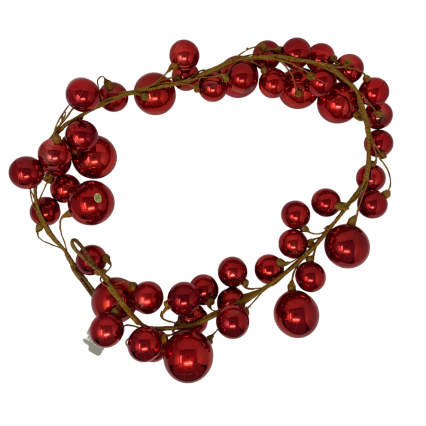 50" Ball Ornament Garland - Red