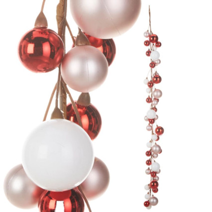 4' Ball Garland - Red, Pink & White
