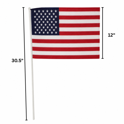 30.5" American Flag on Plastic Pole