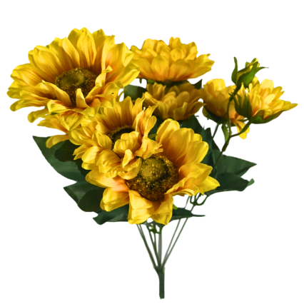 18" Sunflower Bush- Orange/Yellow