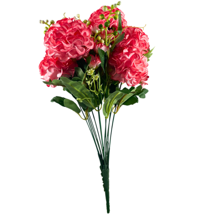 19" Hydrangea & Daisy Bush - Coral