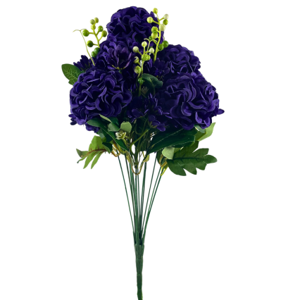 19" Hydrangea & Daisy Bush - Purple