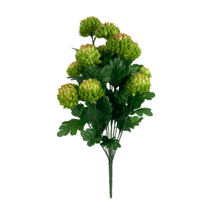 17" Green Mum Bush Flower