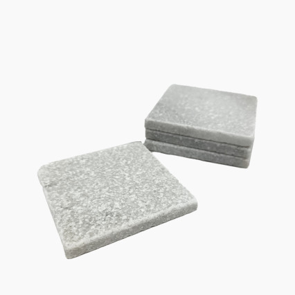 Natural Marble-4 pc Square Coaster Set