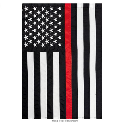 Thin Red Line Embroidered Large Flag