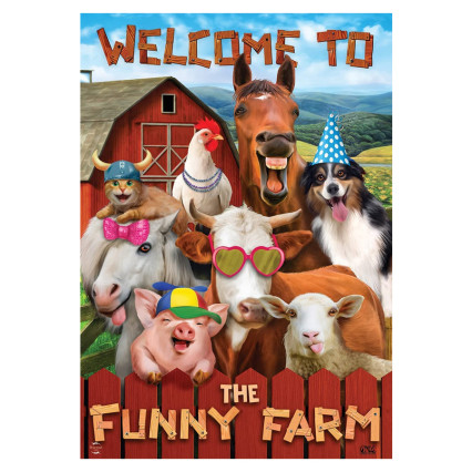 Funny Farm House Flag