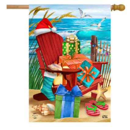 Beachy Christmas House Flag