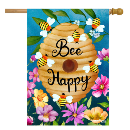 Happy Beehive Double Sided House Flag