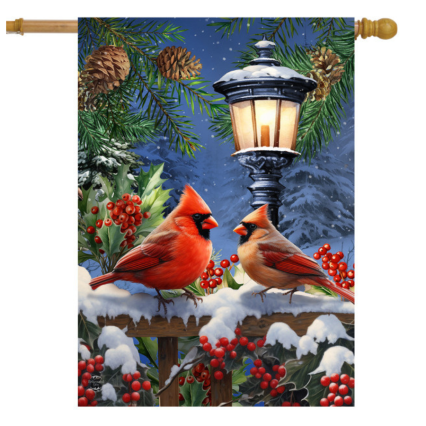 Winter Glow Cardinal House Flag