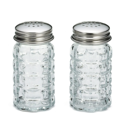 2pc Glass Salt & Pepper Shaker Set