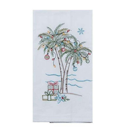 Holiday Palm Trees Emb. Flour Sack Towel