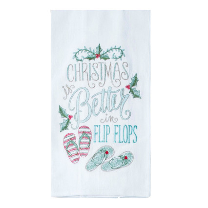 Christmas Better in Flip Flops Flour Sack Towel