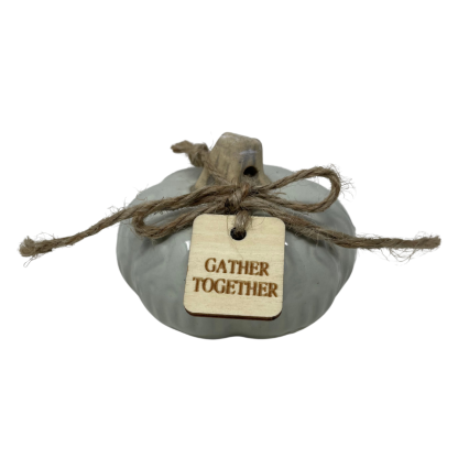 3" Ceramic Rustic Pumpkin - Gather Together