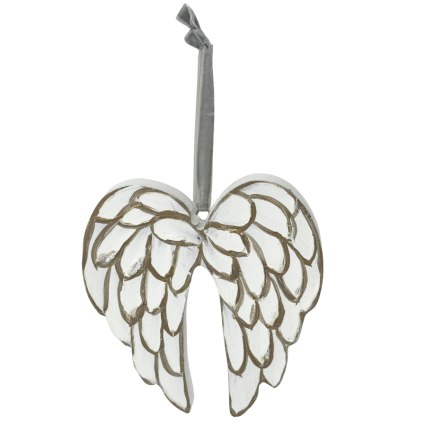 5" Wooden Angel Wings Ornament