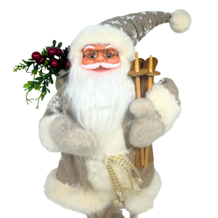 18" Winter Santa w/ Skis