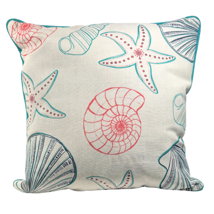 20" Oceantex Double Sided Seashell Outdoor Pillow