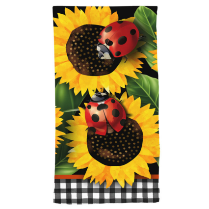 Ladybug and Sunflower Kitchen Towel