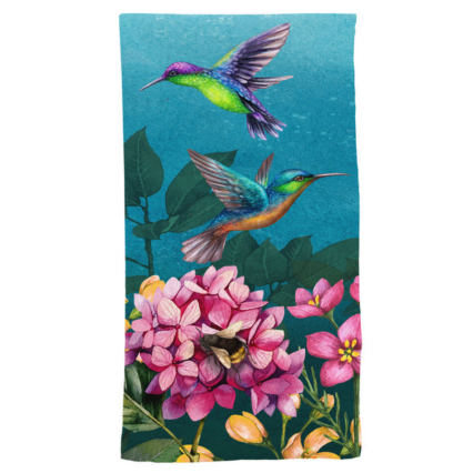 Springtime Hummingbirds Kitchen Towel