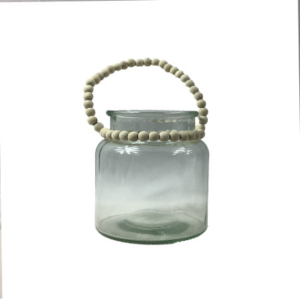 Decorative Jar with Beads 7"H