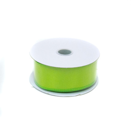 1.5" x10yd Lime Wired Edge Satin Ribbon