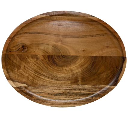 Oval Acacia Wood Serving Tray
