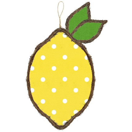 21" Polka Dot Lemon Grapevine Form