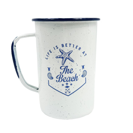 18 oz Enamel Beach Mug