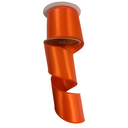 4" x 10yd Orange Satin D'Lux Ribbon
