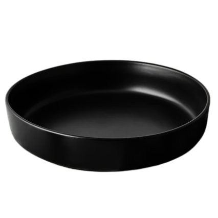 Matte Black Stoneware Dinner Bowl