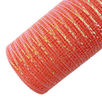 21"x10yd Metallic Deco Mesh - Coral