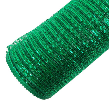10"x10yd Metallic Deco Mesh-Emerald