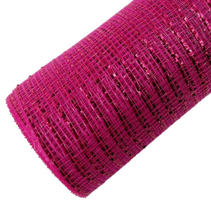 21"x10yd Metallic Deco Mesh - Fuchsia