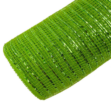 10"x10yd Metallic Deco Mesh - Lime