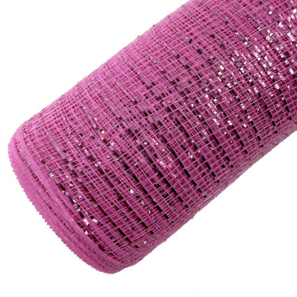 10"x10yd Metallic Deco Mesh - Pink