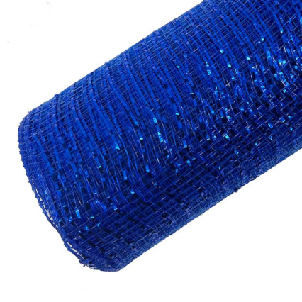 10"x10yd Metallic Deco Mesh - Royal Blue