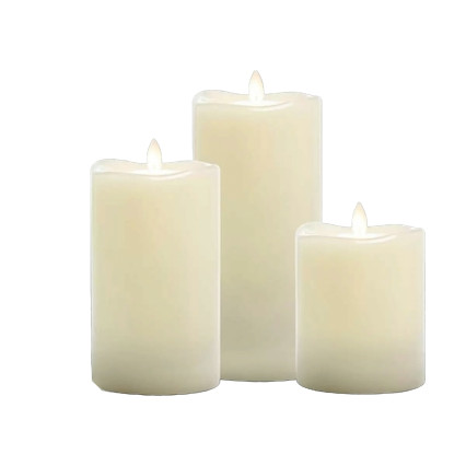 LED Wax Candles 3 Pack-Cream