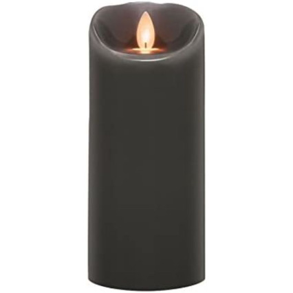 7"H Mirage LED Wax Candle-Dark Grey