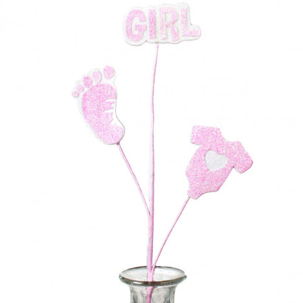 25" Glitter Baby Girl Onesie Spray - Pink